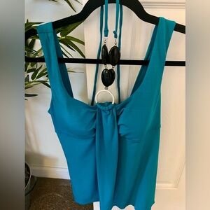 IZ Byer California Turquoise Camisole with Stone Necklace